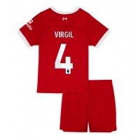 Liverpool Virgil van Dijk #4 Hemmatröja Barn 2023-24 Kortärmad (+ Korta byxor)